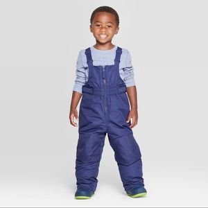 Navy blue waterproof toddler ski bibs